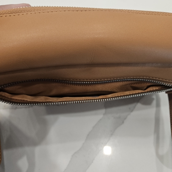 Monos Sling Tan Vegan Leather Unisex Crossbody Bag - Picture 12 of 14
